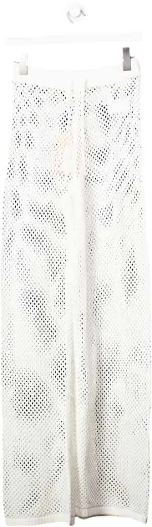 OceansApart White Lilou Crochet Trousers UK XS