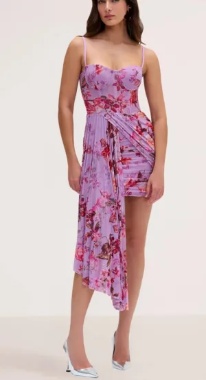 PatBO - Floral Haze Bustier Mini Dress