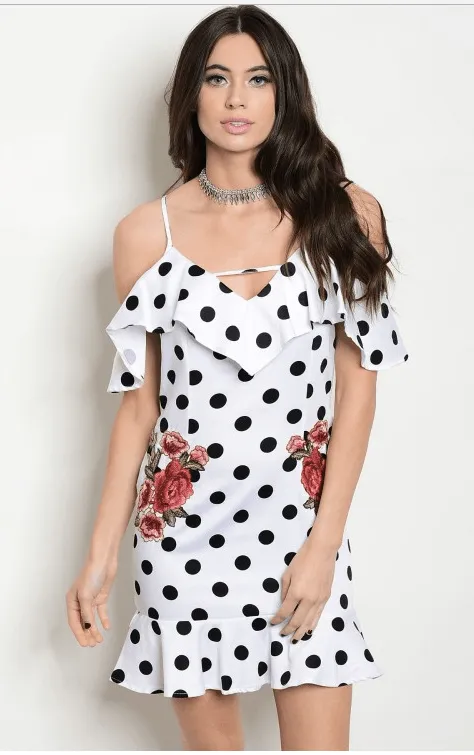 PEARL’S POLKA DOT & FLORAL RUFFLE DRESS
