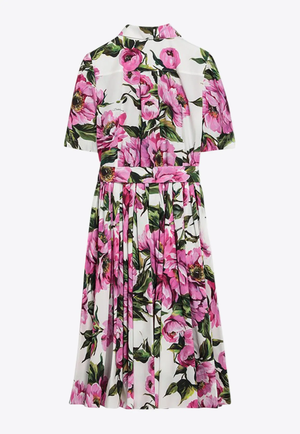 Peony Print Midi Shirt Dress