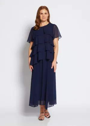 Philosophy Juliet S/s Tiered Top - Navy