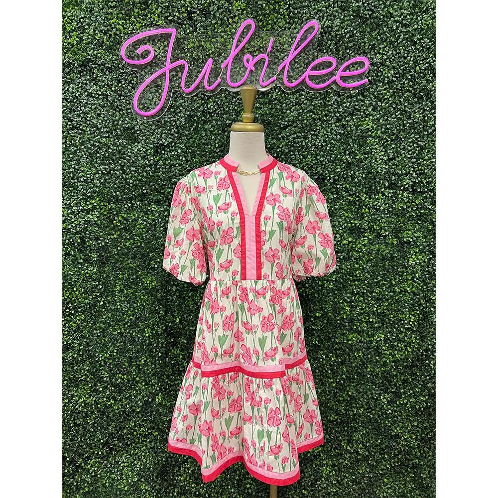 Phoebe Pink Floral Dress