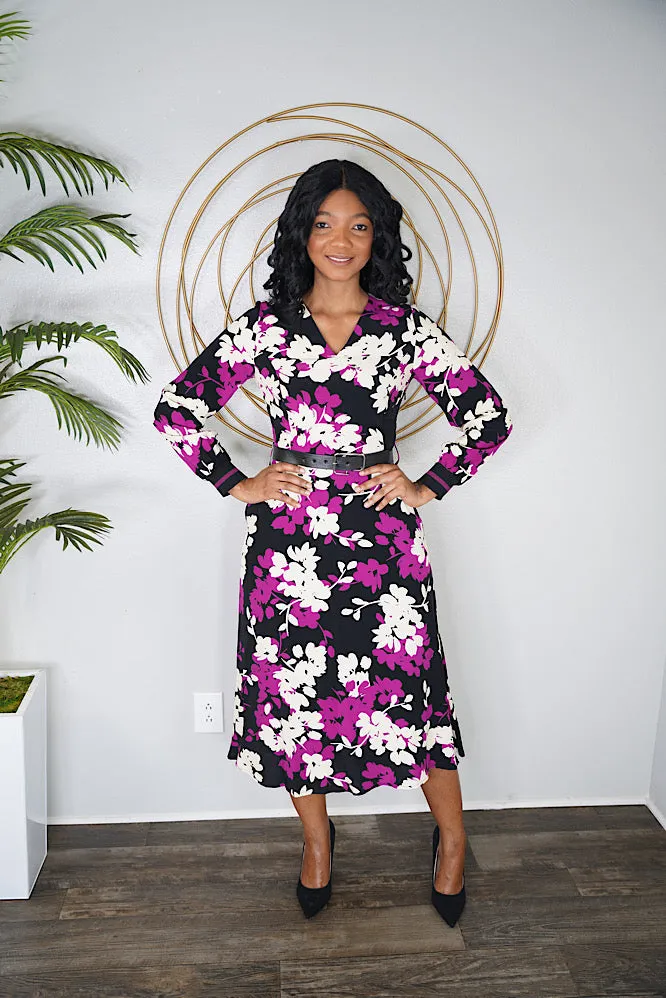 Pink floral dress