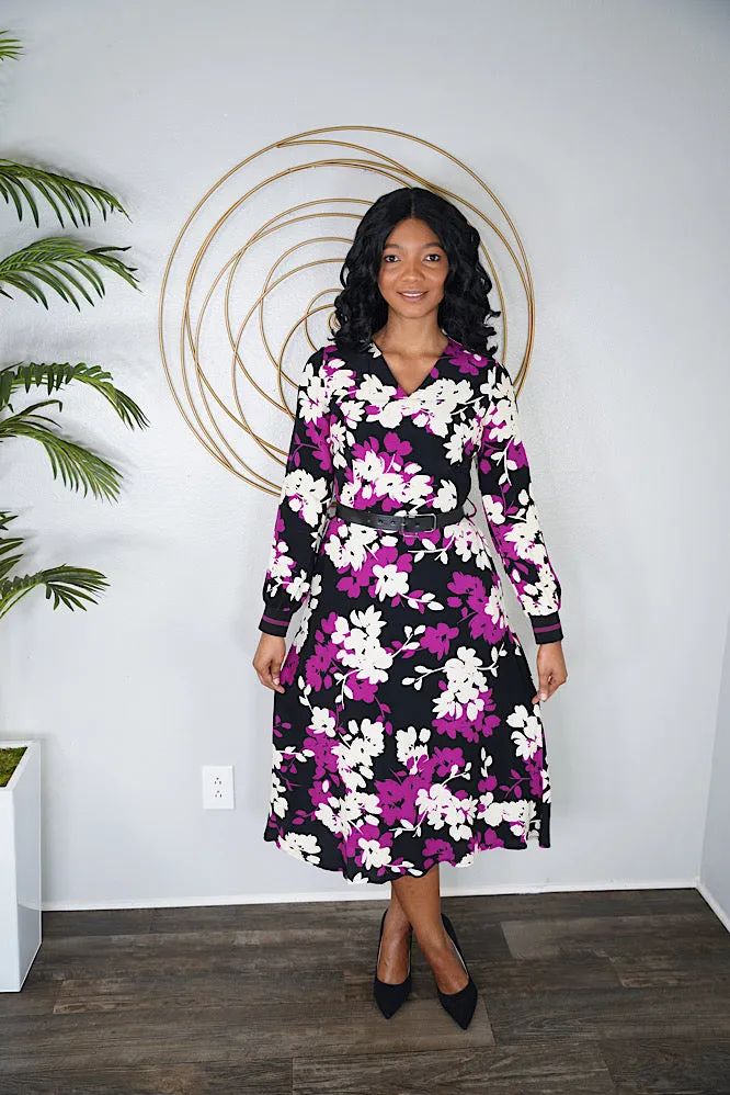Pink floral dress