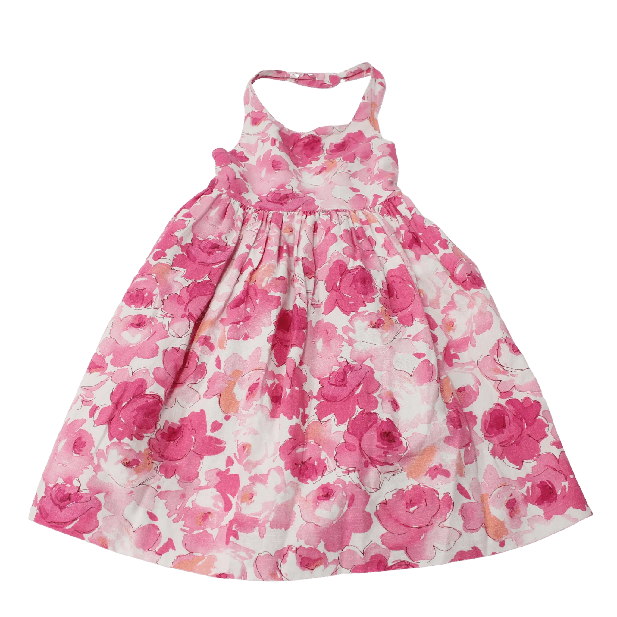 Pink Floral Halter Dress