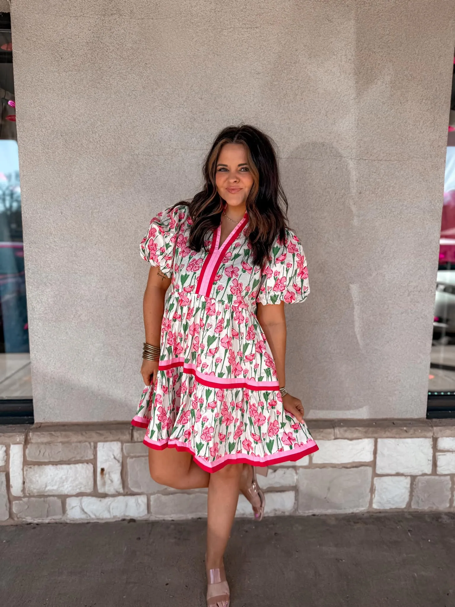Pink Peony Floral Dress