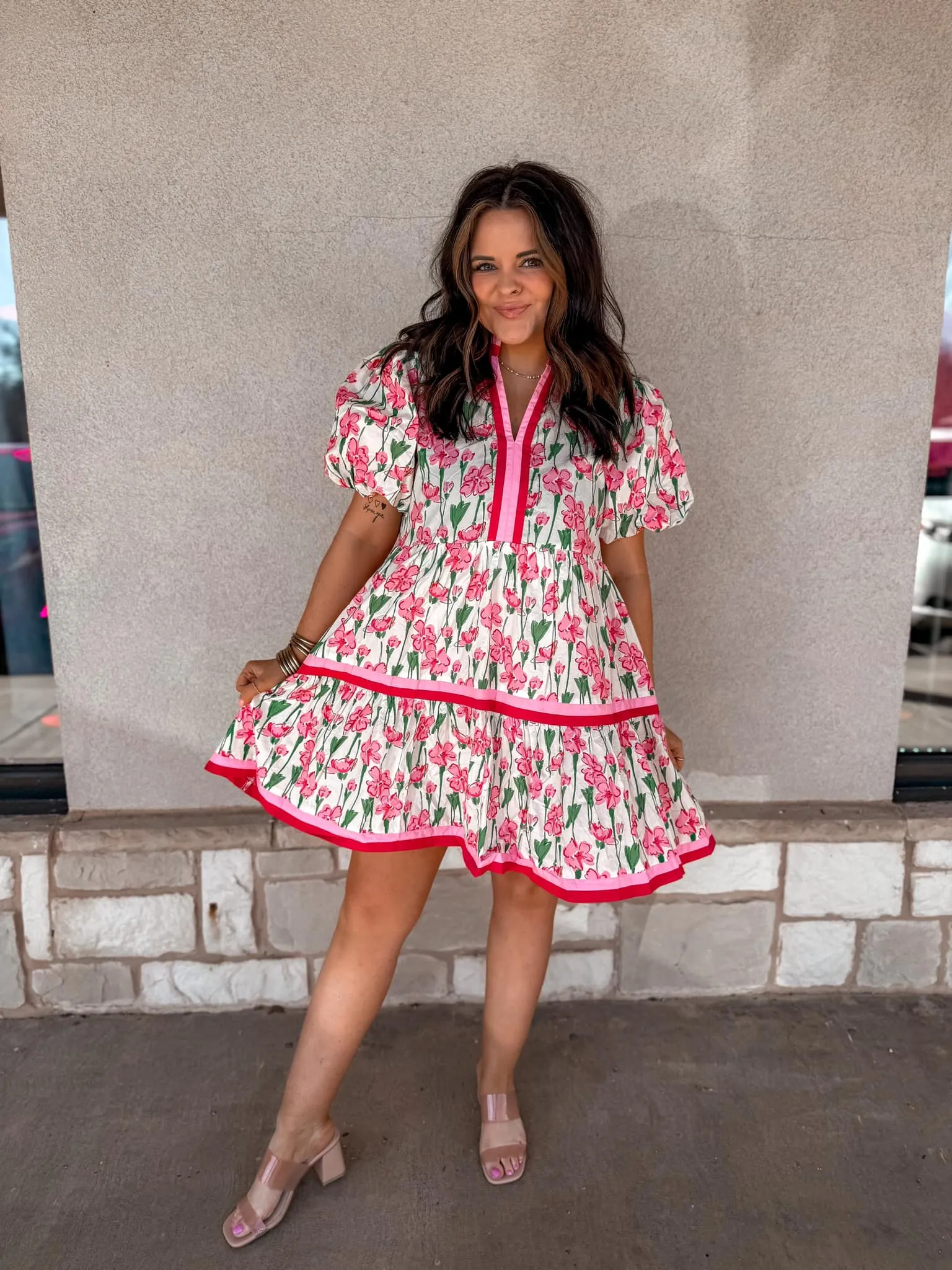Pink Peony Floral Dress