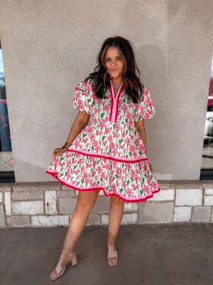Pink Peony Floral Dress