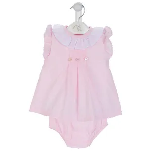 Pink Plumeti Dot Dress & Knickers