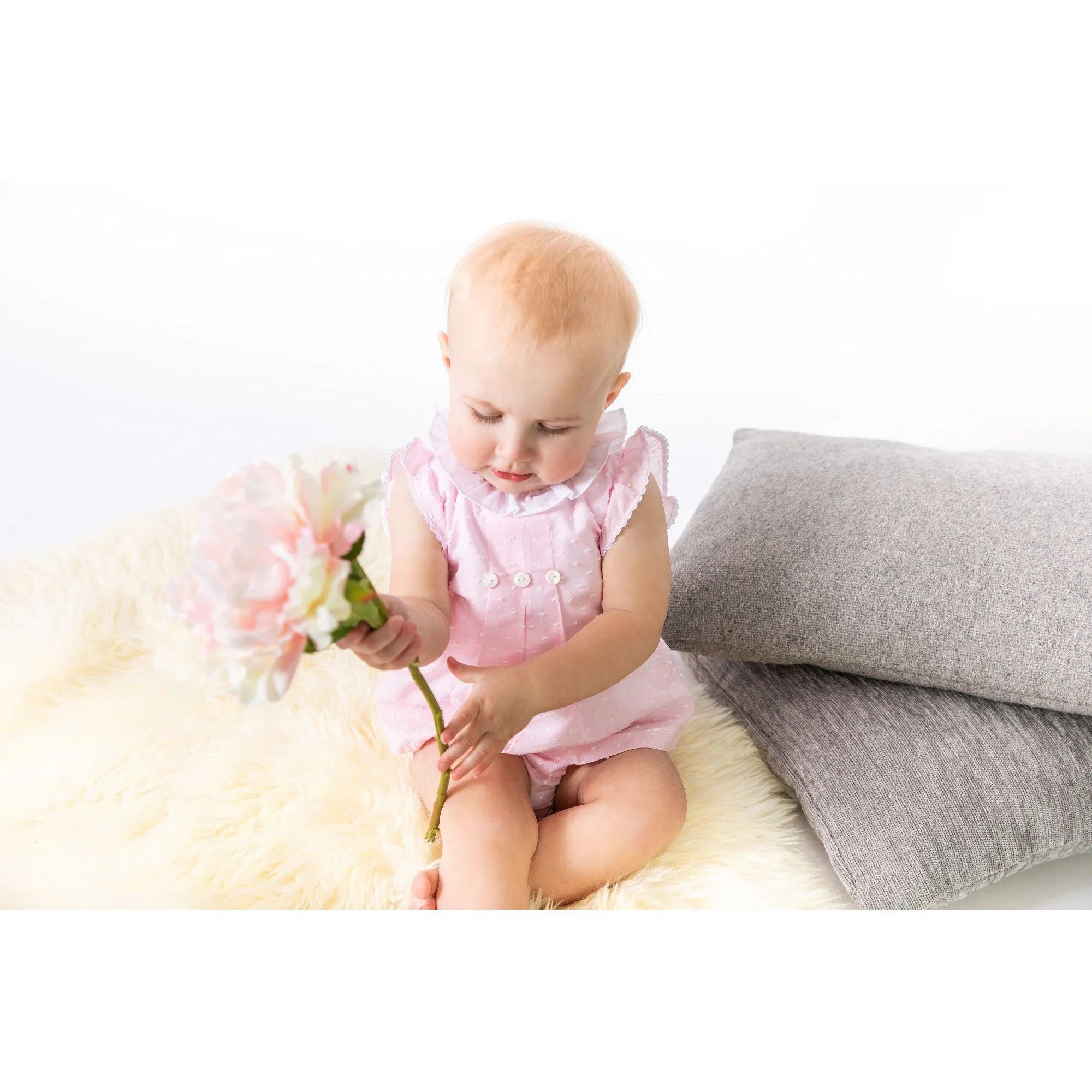 Pink Plumeti Dot Dress & Knickers