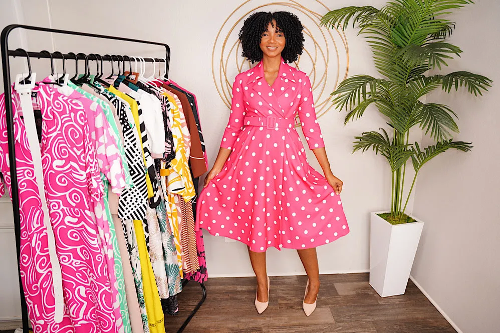 Pink polka dot Dress