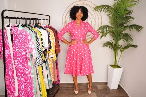 Pink polka dot Dress