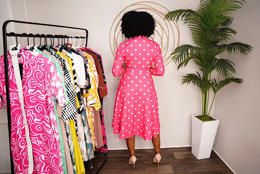 Pink polka dot Dress