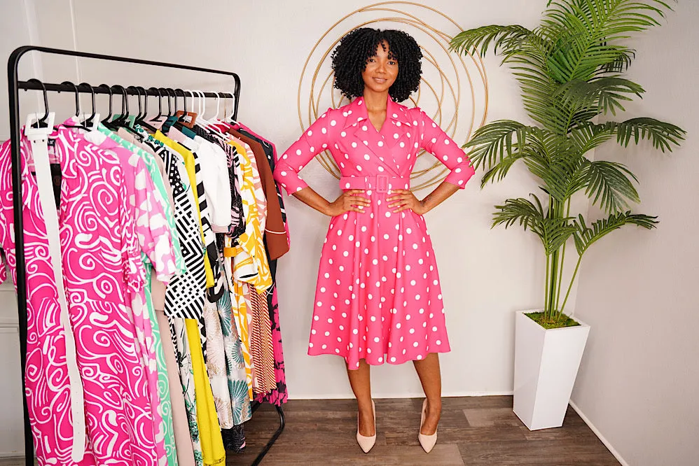 Pink polka dot Dress