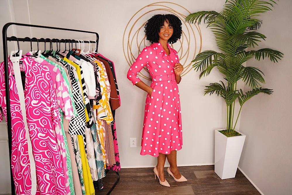 Pink polka dot Dress