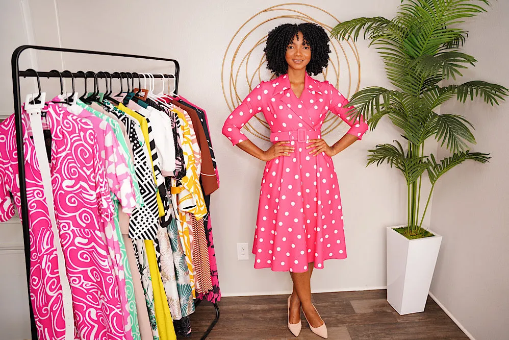 Pink polka dot Dress