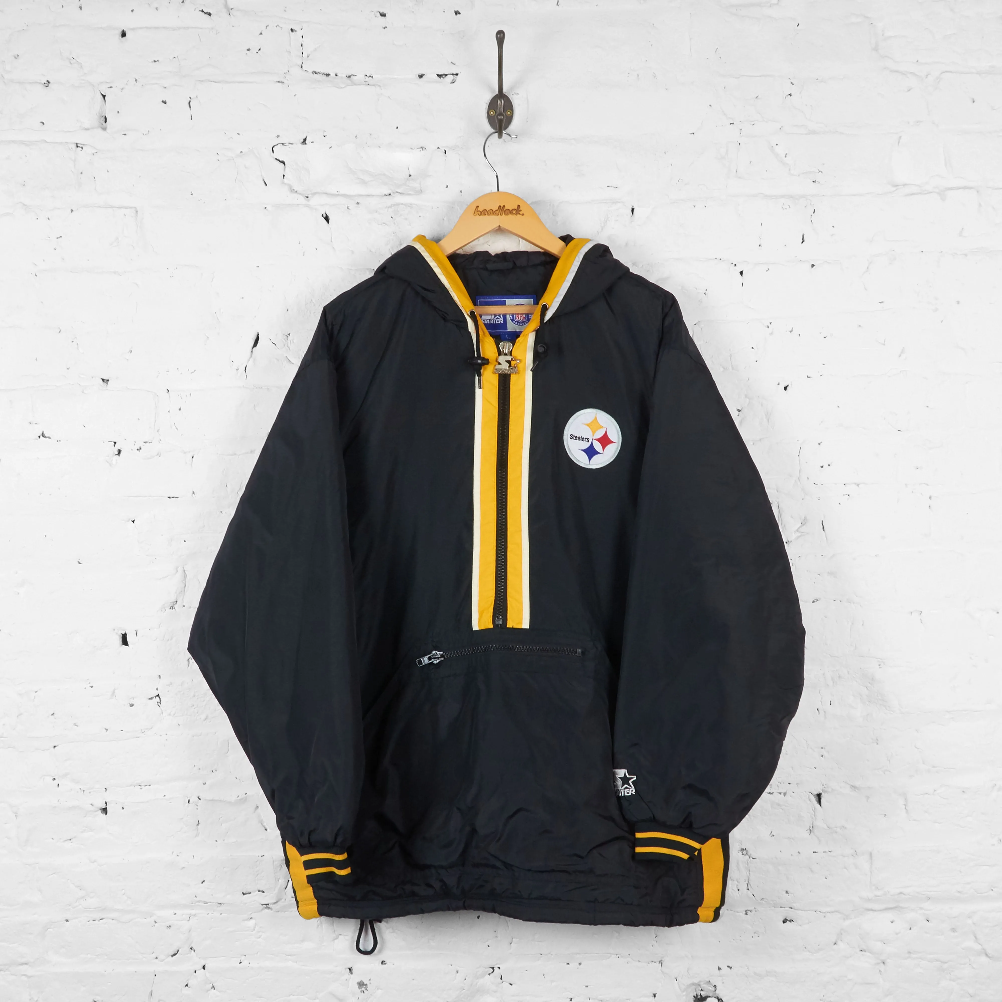 Pittsburgh Steelers Hooded Starter Jacket - Black - L