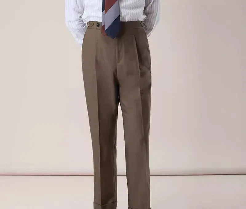 Pleated High-Waisted Trousers