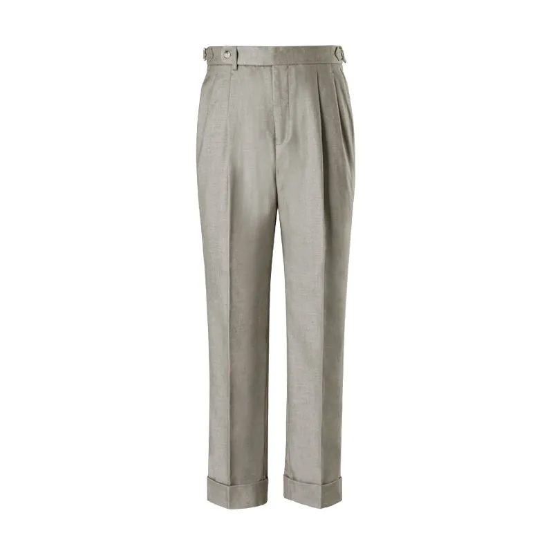 Pleated High-Waisted Trousers