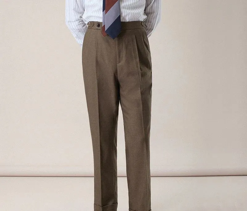 Pleated High-Waisted Trousers