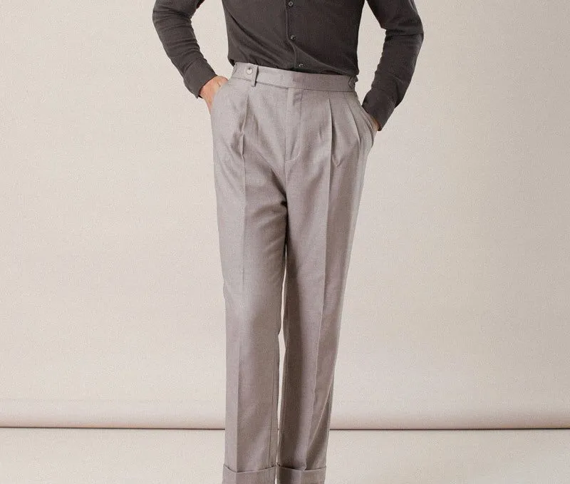Pleated High-Waisted Trousers