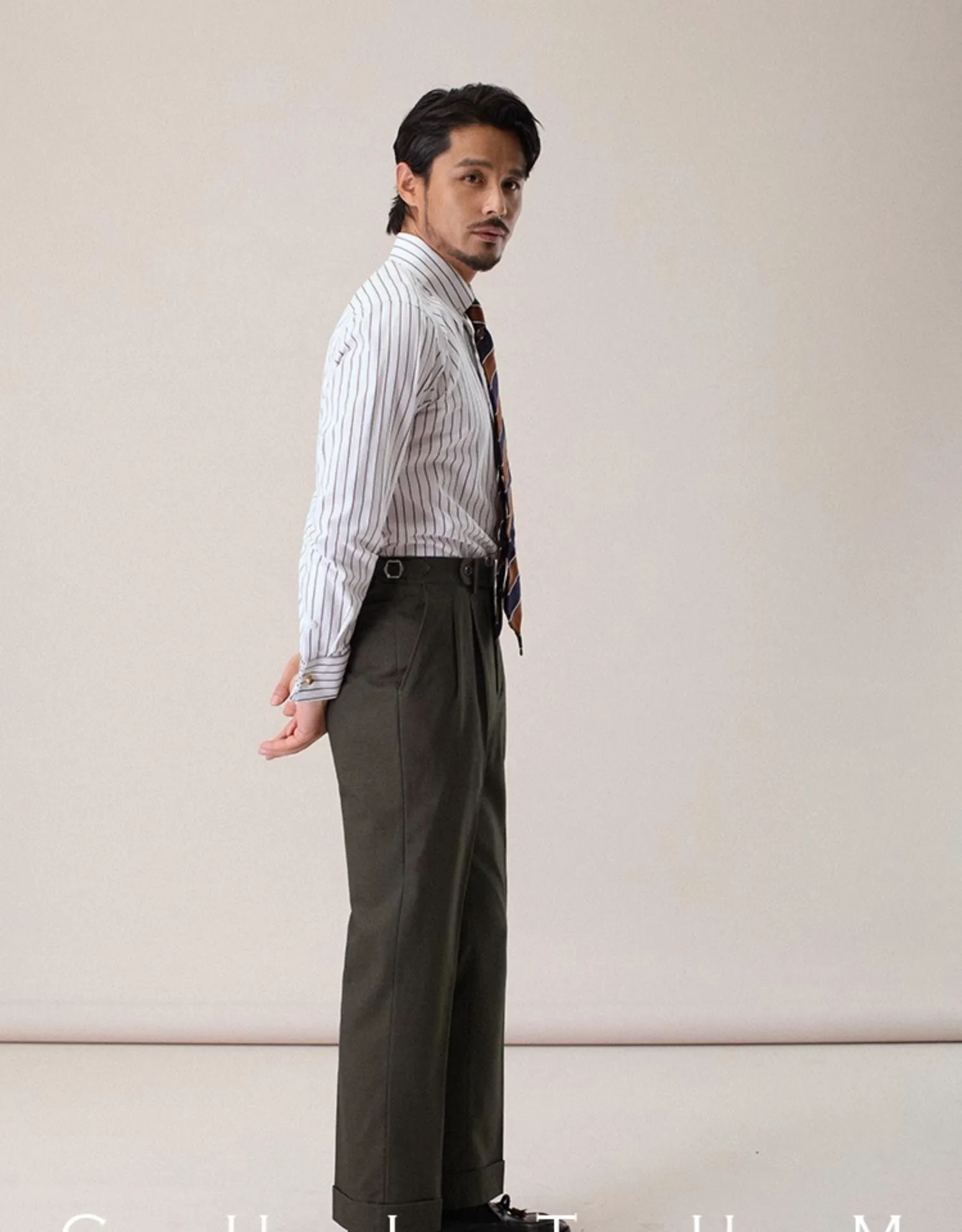 Pleated High-Waisted Trousers
