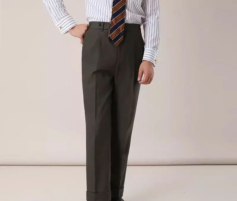 Pleated High-Waisted Trousers