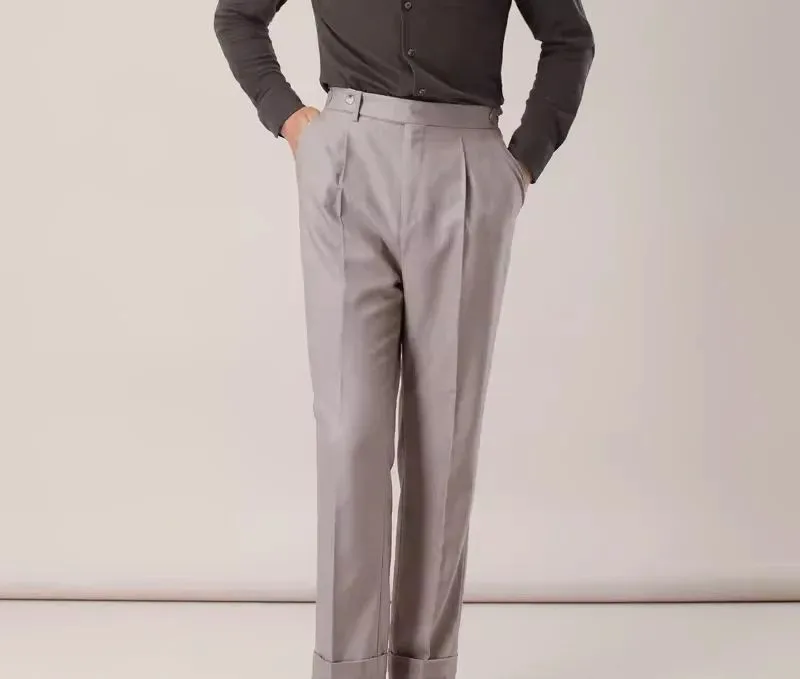Pleated High-Waisted Trousers