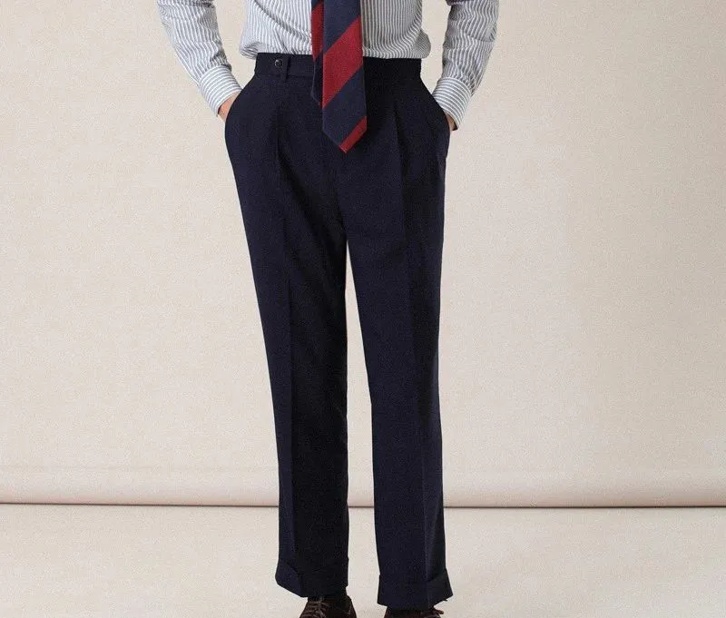 Pleated High-Waisted Trousers