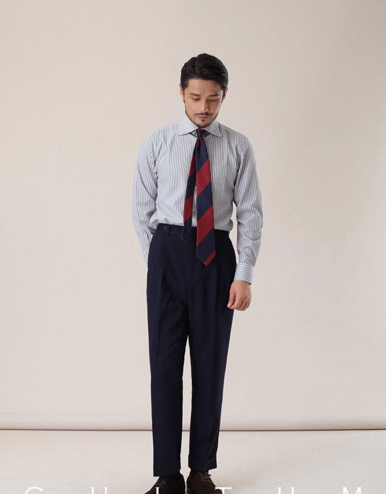 Pleated High-Waisted Trousers