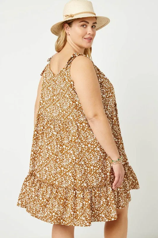 Plus Floral Mini Dress