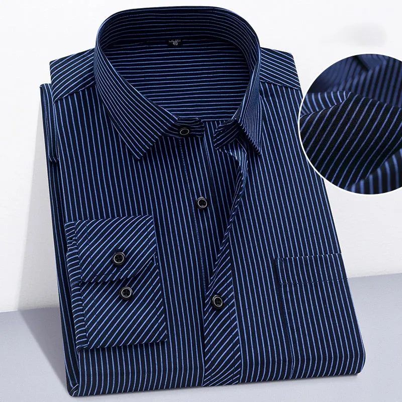Plus Size Man's Cotton Shirts Hight Quality Business Casual Shirt