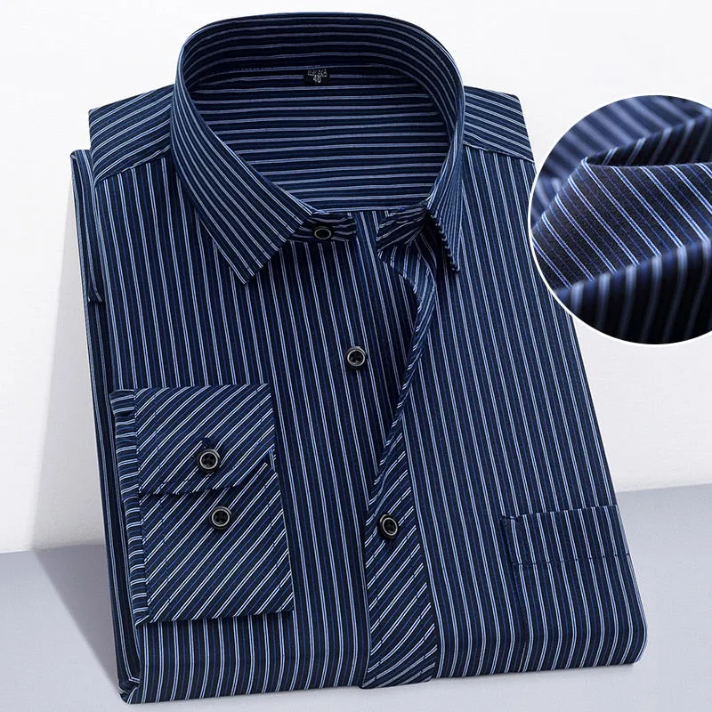 Plus Size Man's Cotton Shirts Hight Quality Business Casual Shirt