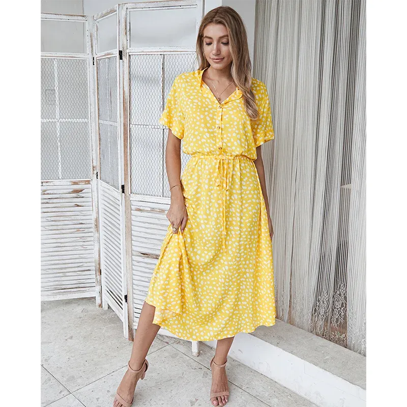 Polka Dot & Leopard Print Shirt Dress