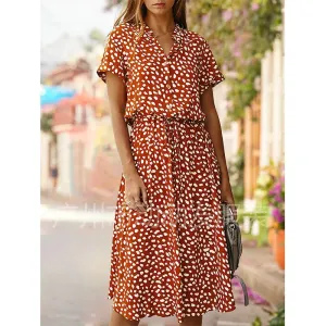Polka Dot & Leopard Print Shirt Dress