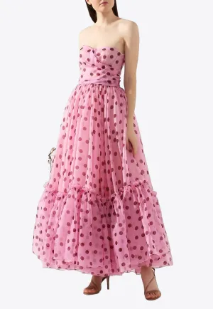 Polka Dot Strapless Gown