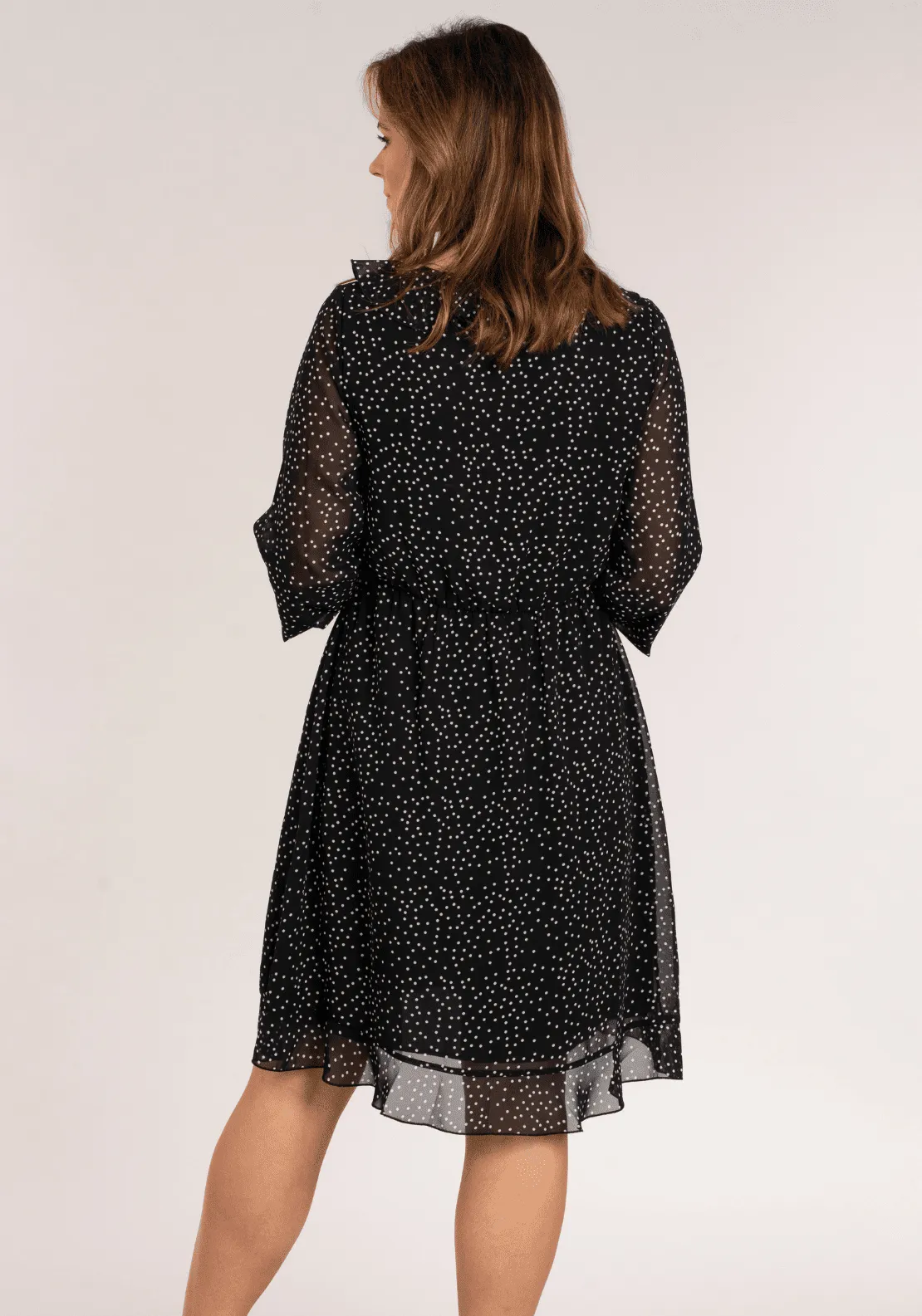Polkadot Short Dress - Black