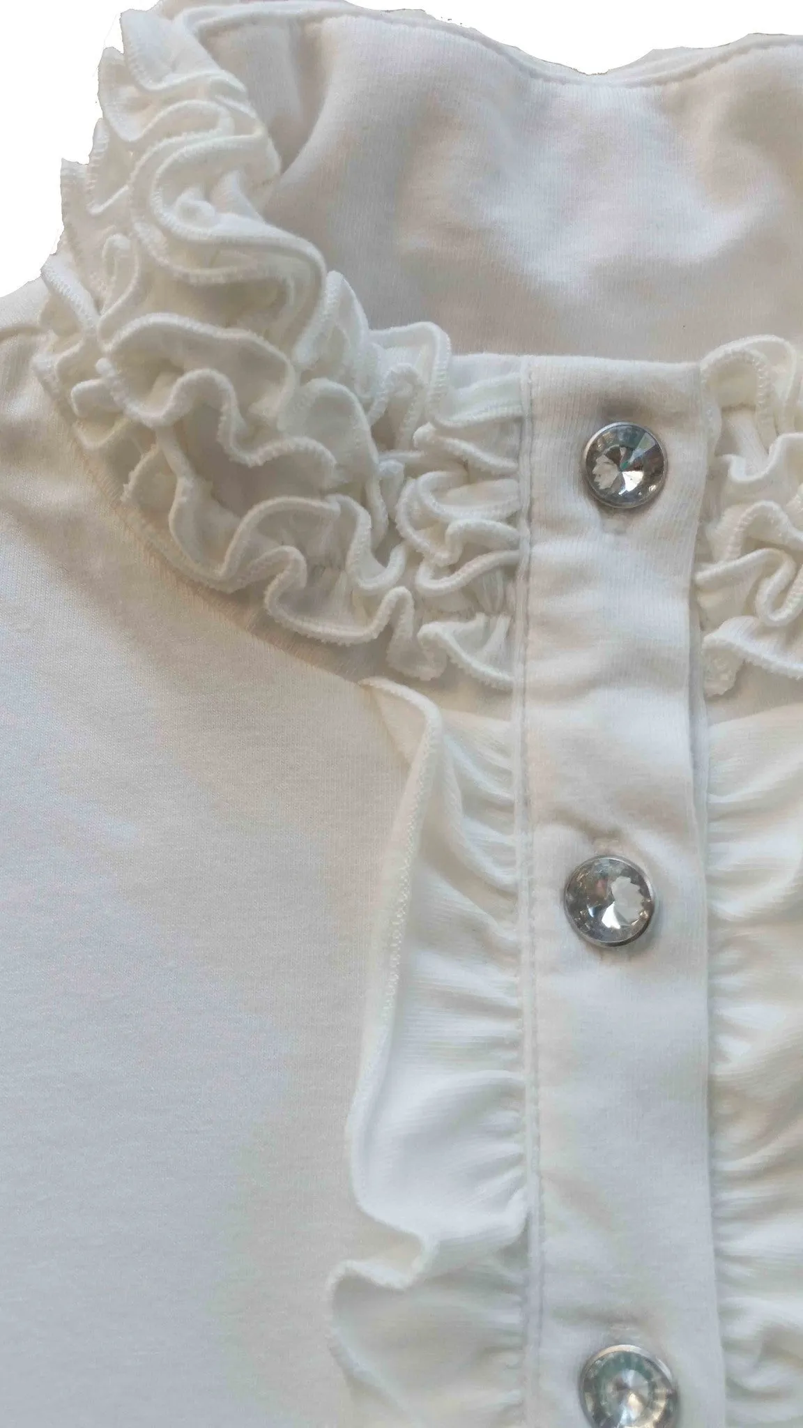 Polly Ruffle Ladies White Show Shirt