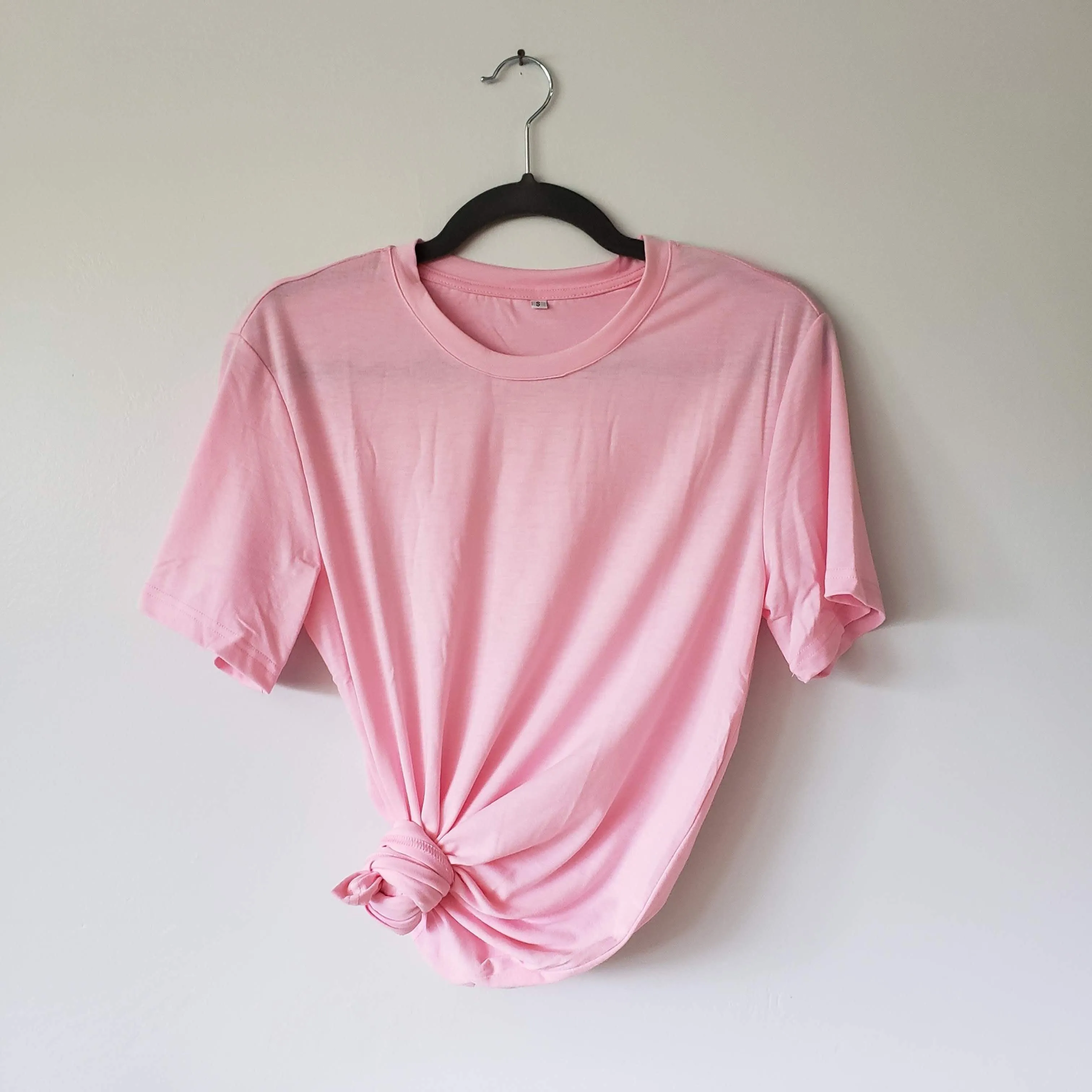 Polyester Short Sleeve Tee Shirt - Pink
