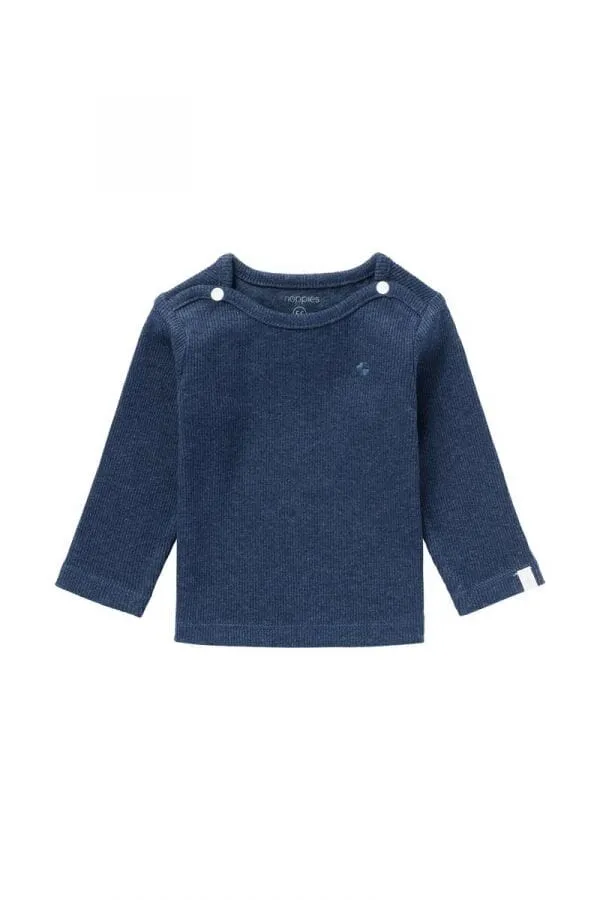 Premium Organic Ribbed Top - Navy