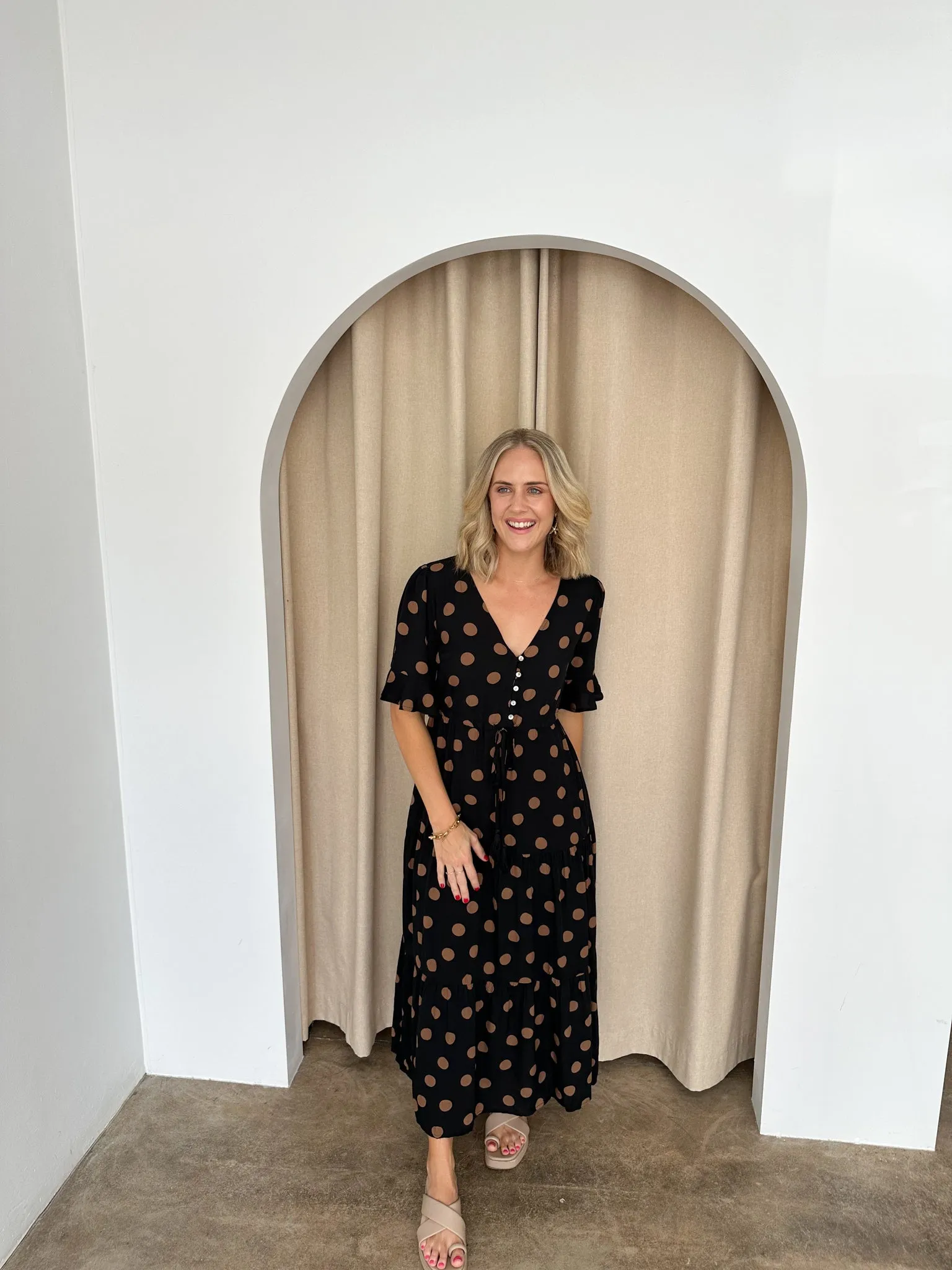 Presley Dress -Black/Tan
