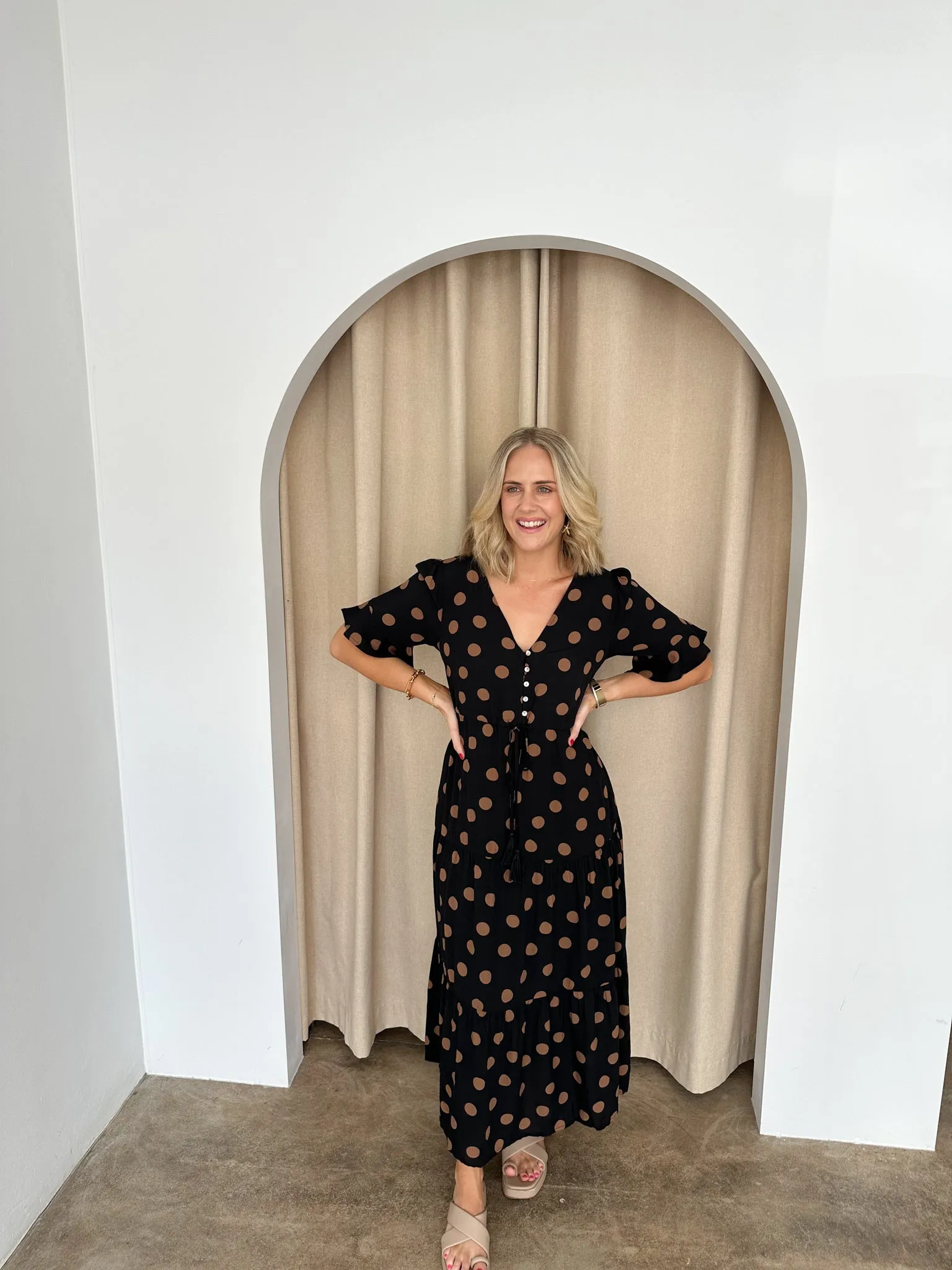 Presley Dress -Black/Tan