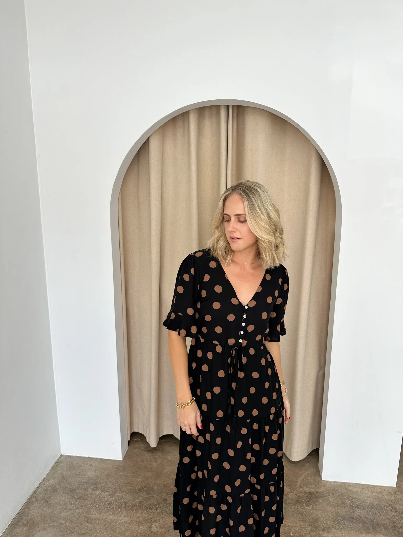 Presley Dress -Black/Tan