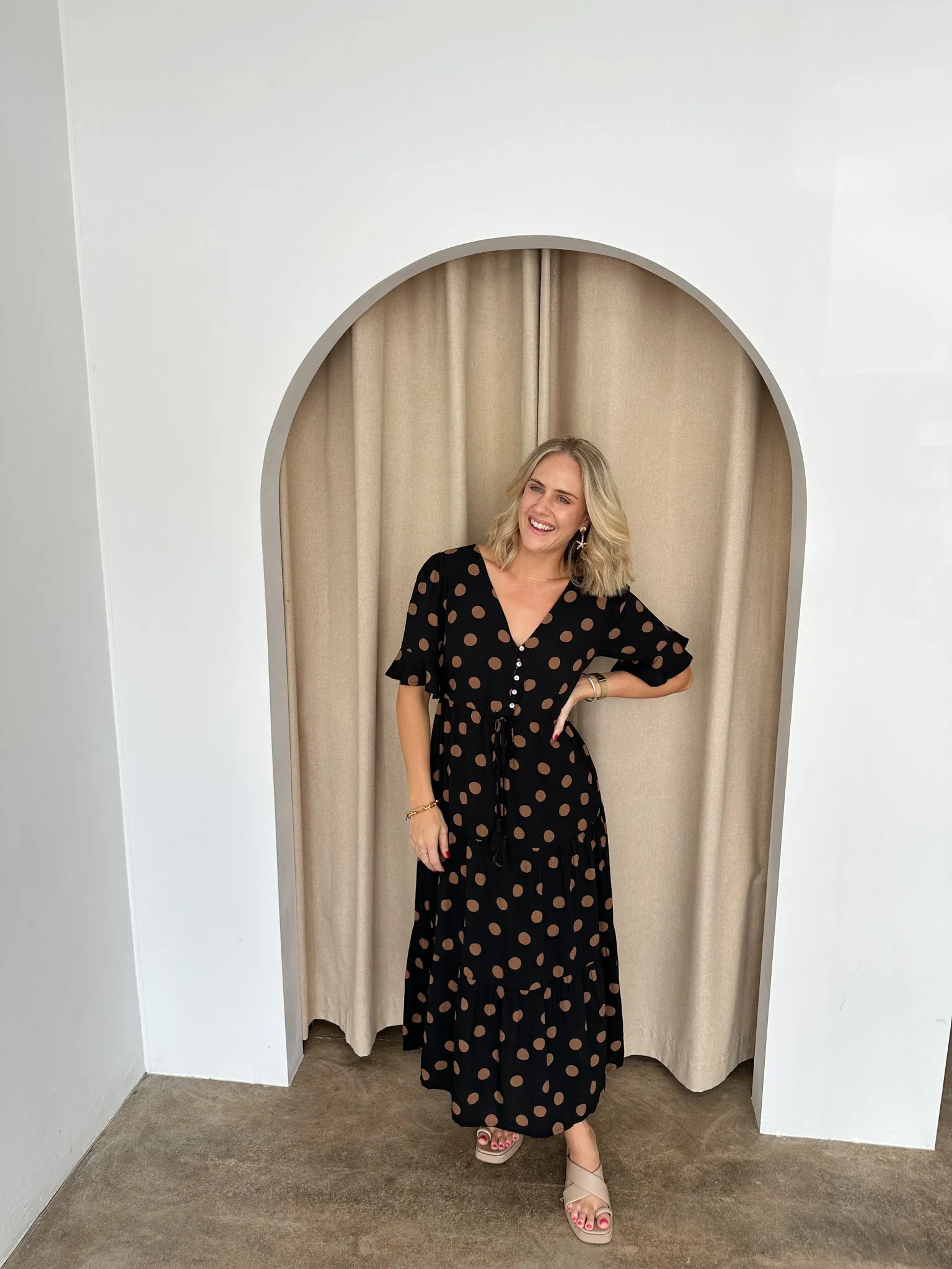 Presley Dress -Black/Tan