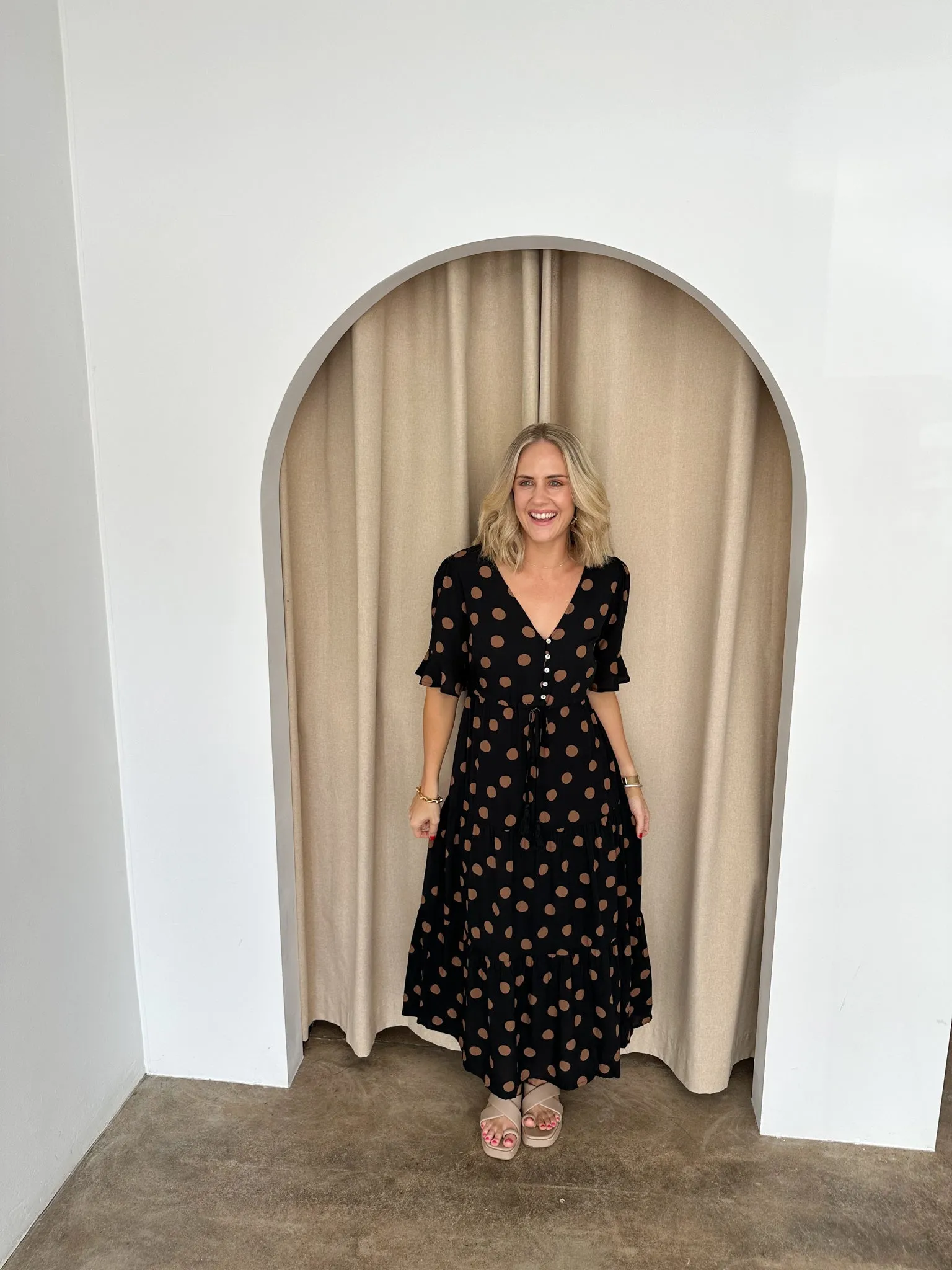 Presley Dress -Black/Tan