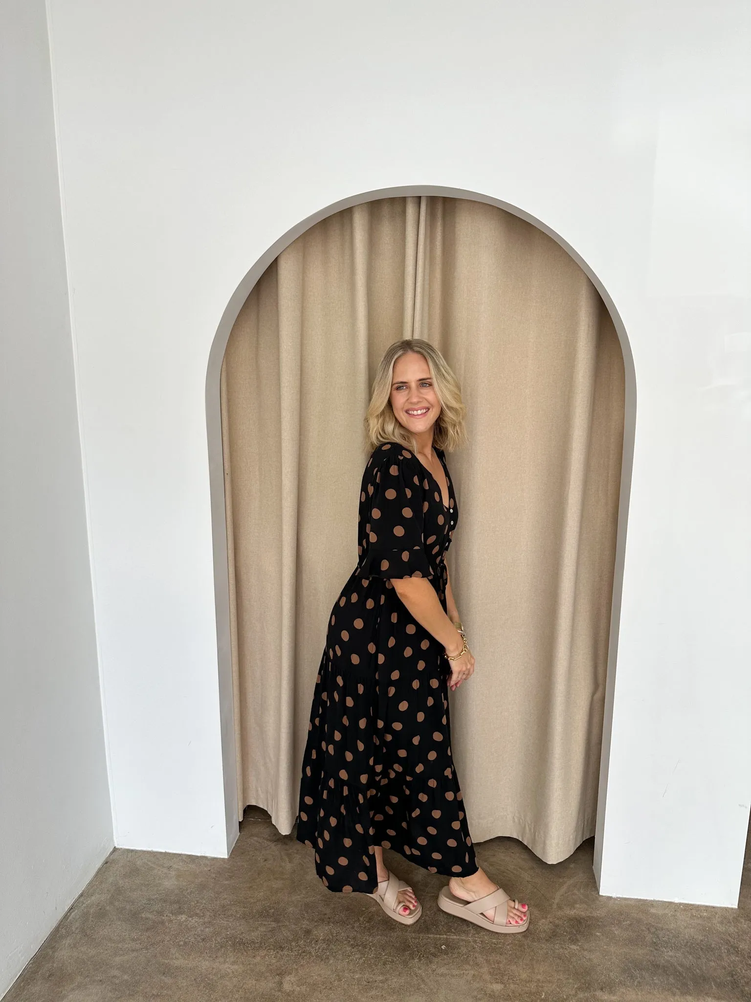 Presley Dress -Black/Tan
