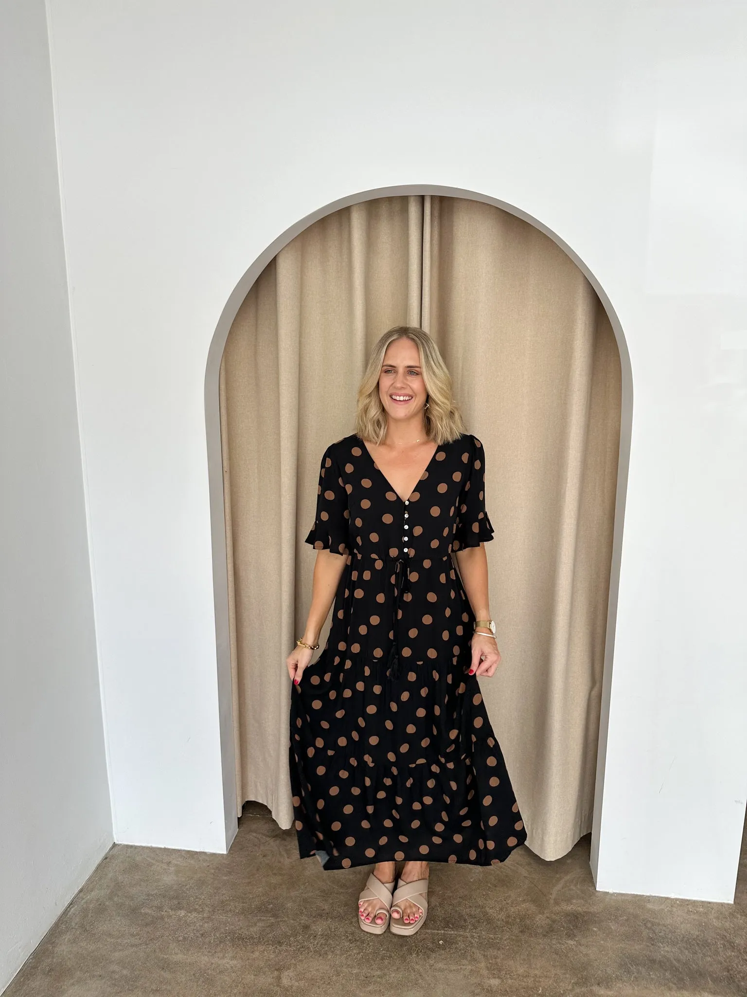 Presley Dress -Black/Tan