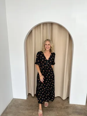 Presley Dress -Black/Tan