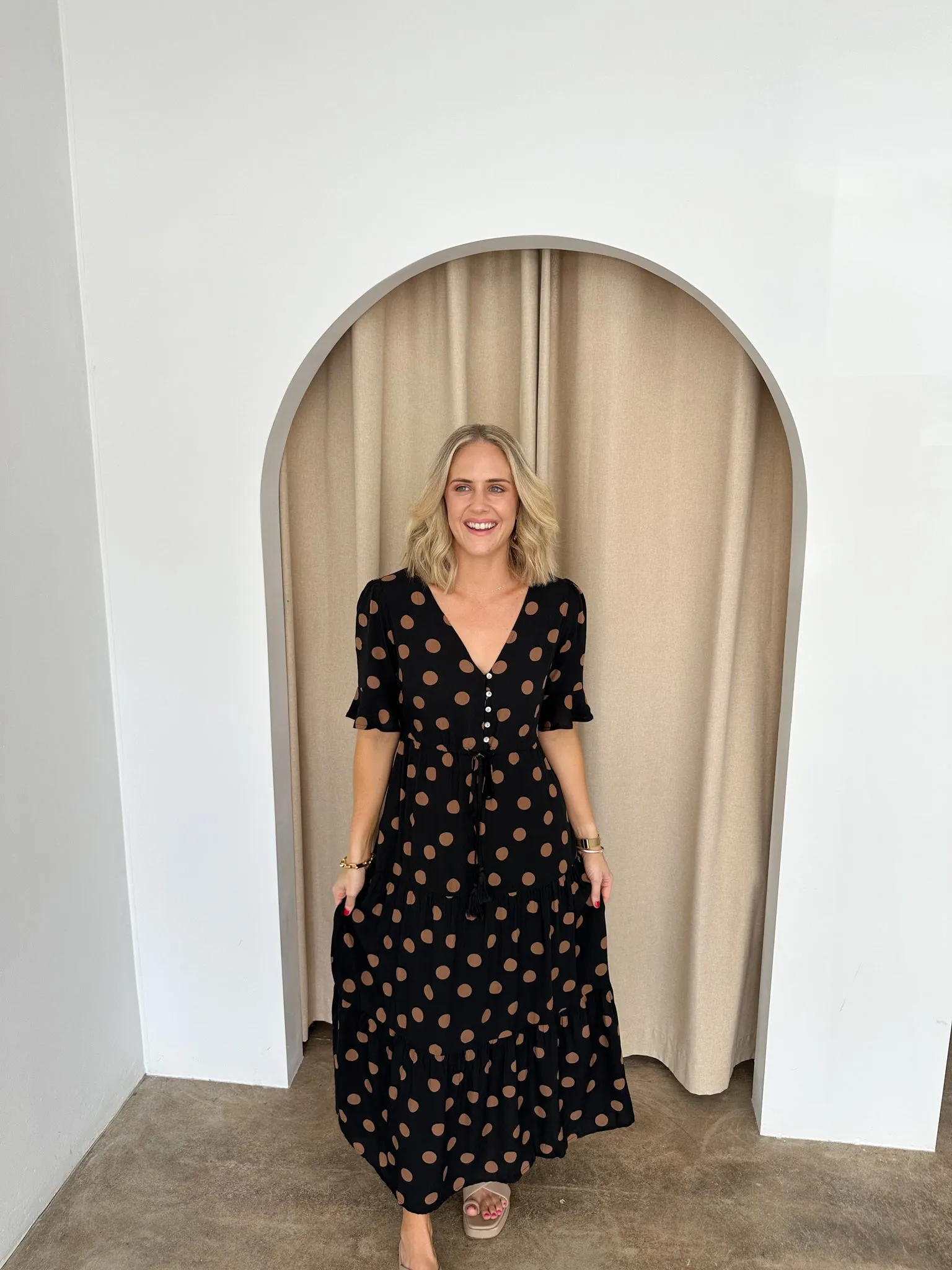 Presley Dress -Black/Tan