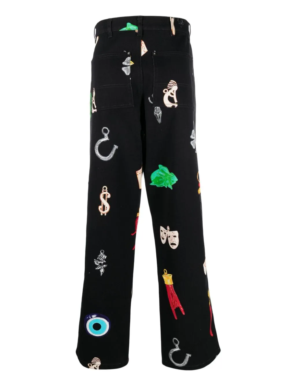Printed denim jeans